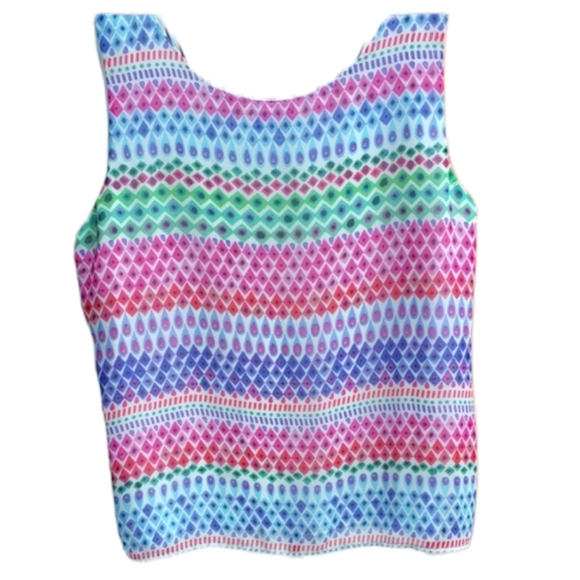 Vicky Lane Tank Top Sleeveless Pretty Striped Print Chiffon - Picture 3 of 9
